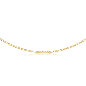 9ct Yellow Gold Silver Filled 50cm Figaro Chain 50 Gauge