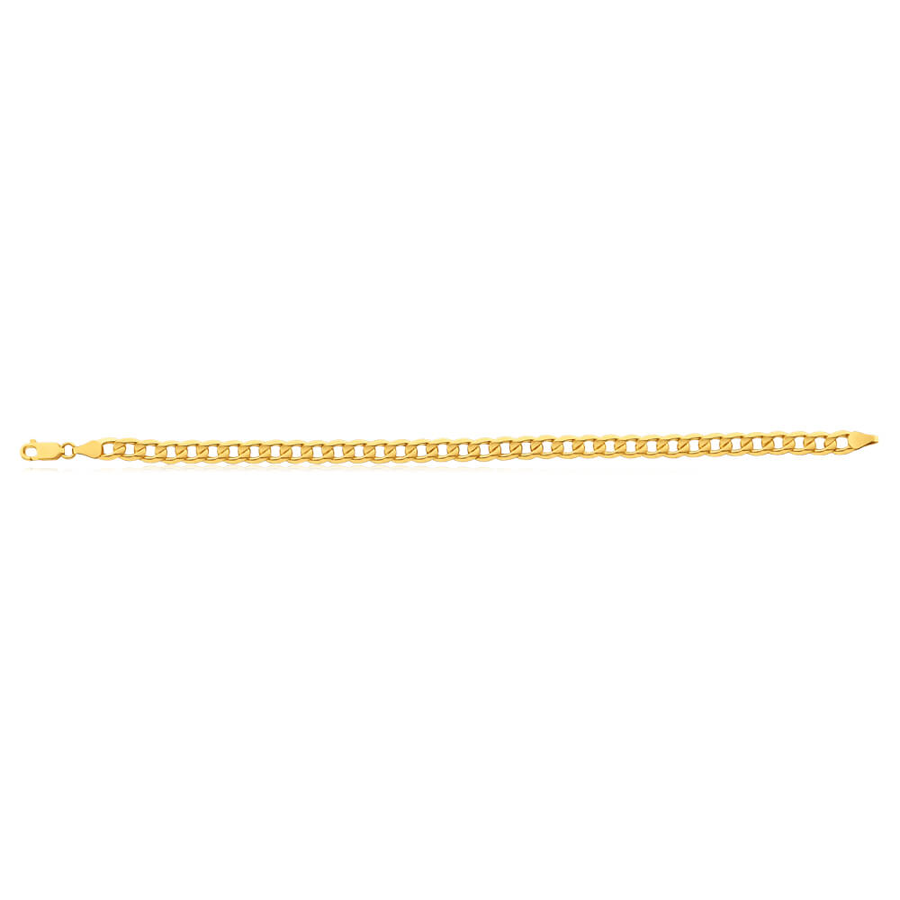 9ct Yellow Gold Copperfilled 21cm Curb Bracelet 150 Gauge