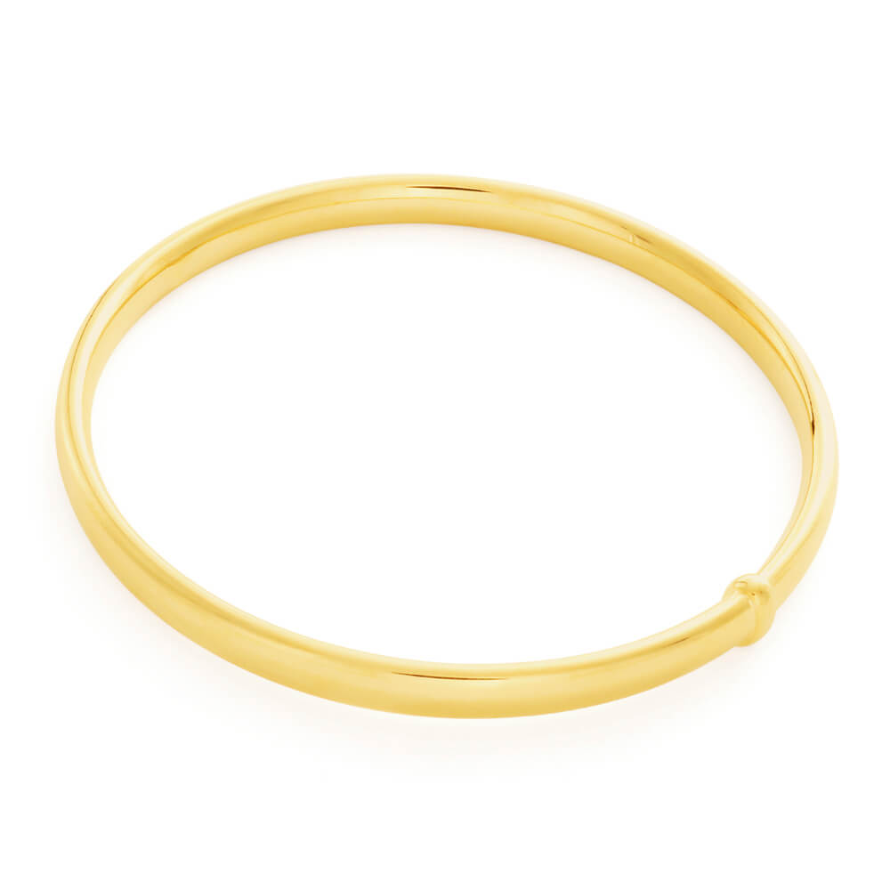 9ct Yellow Gold Silver Filled 6mm x 70mm Bangle