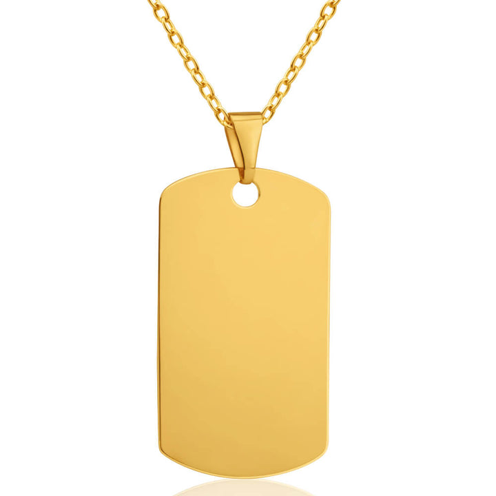 9ct Yellow Gold Plain Dog Tag Pendant