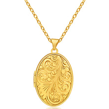 Load image into Gallery viewer, 9ct Yellow Gold Oval Scroll Pattern Locket 26x18mm