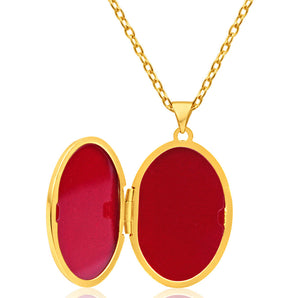 9ct Yellow Gold Oval Scroll Pattern Locket