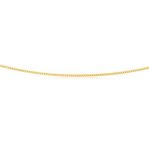 9ct Yellow Solid Gold Curb 45cm Chain