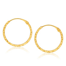 Load image into Gallery viewer, 9ct Yellow Gold Diamond cut Sleepers Earrings in 15mm