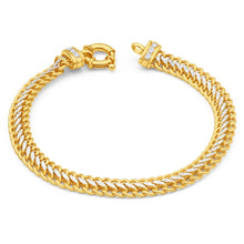 Load image into Gallery viewer, 9ct Yellow Gold Silver Filled Cubic Zirconia Mesh Bracelet