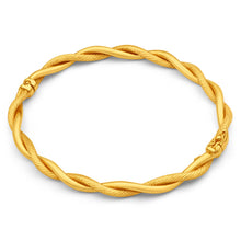 Load image into Gallery viewer, 9ct Yellow Gold Twist Oval Bangle