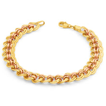 Load image into Gallery viewer, 9ct Yellow Gold &amp; Rose Gold Curb Bracelet