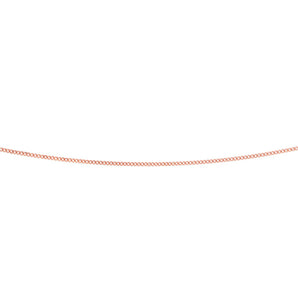 9ct Rose Solid Gold Diamond Cut 45cm 40 Gauge Curb Chain
