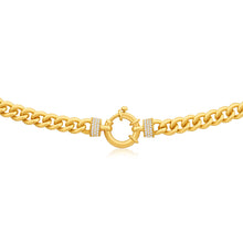 Load image into Gallery viewer, 9ct Yellow Gold Zirconia Curb Chain
