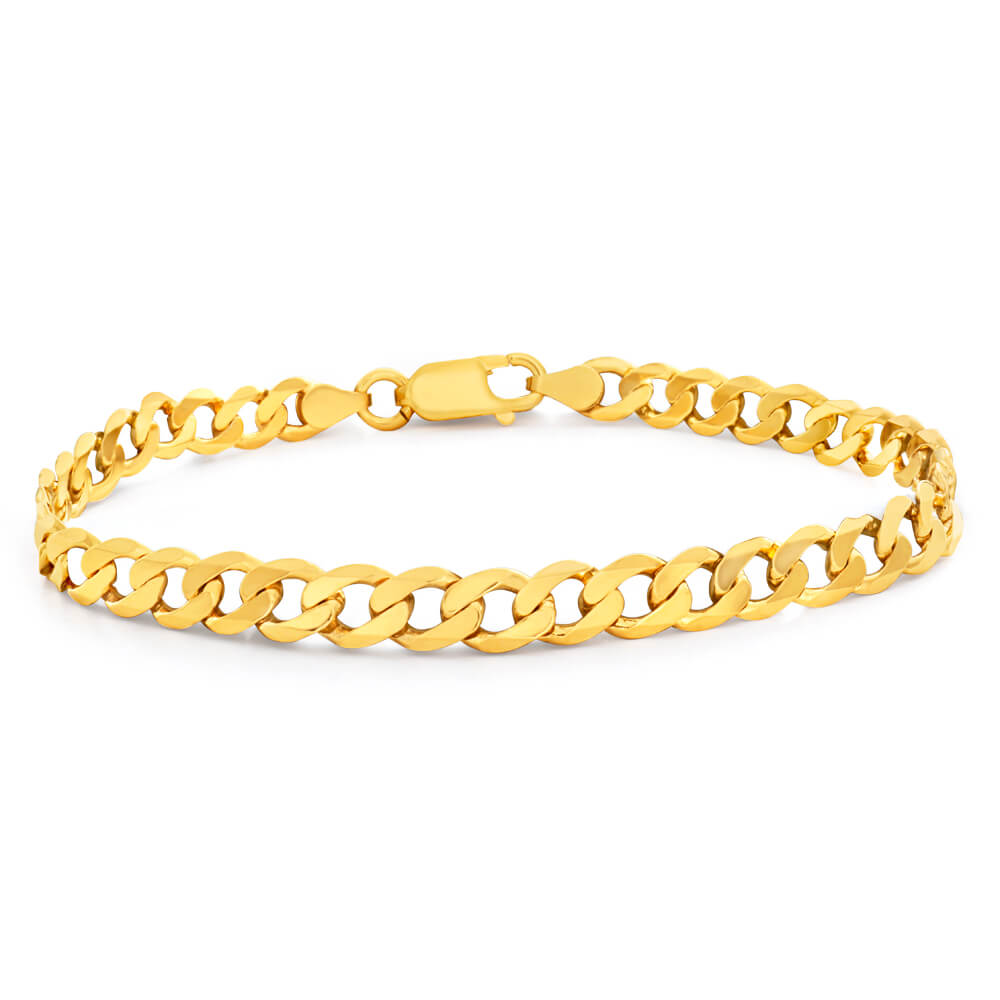 Edwardian 9ct Gold Curb Bracelet