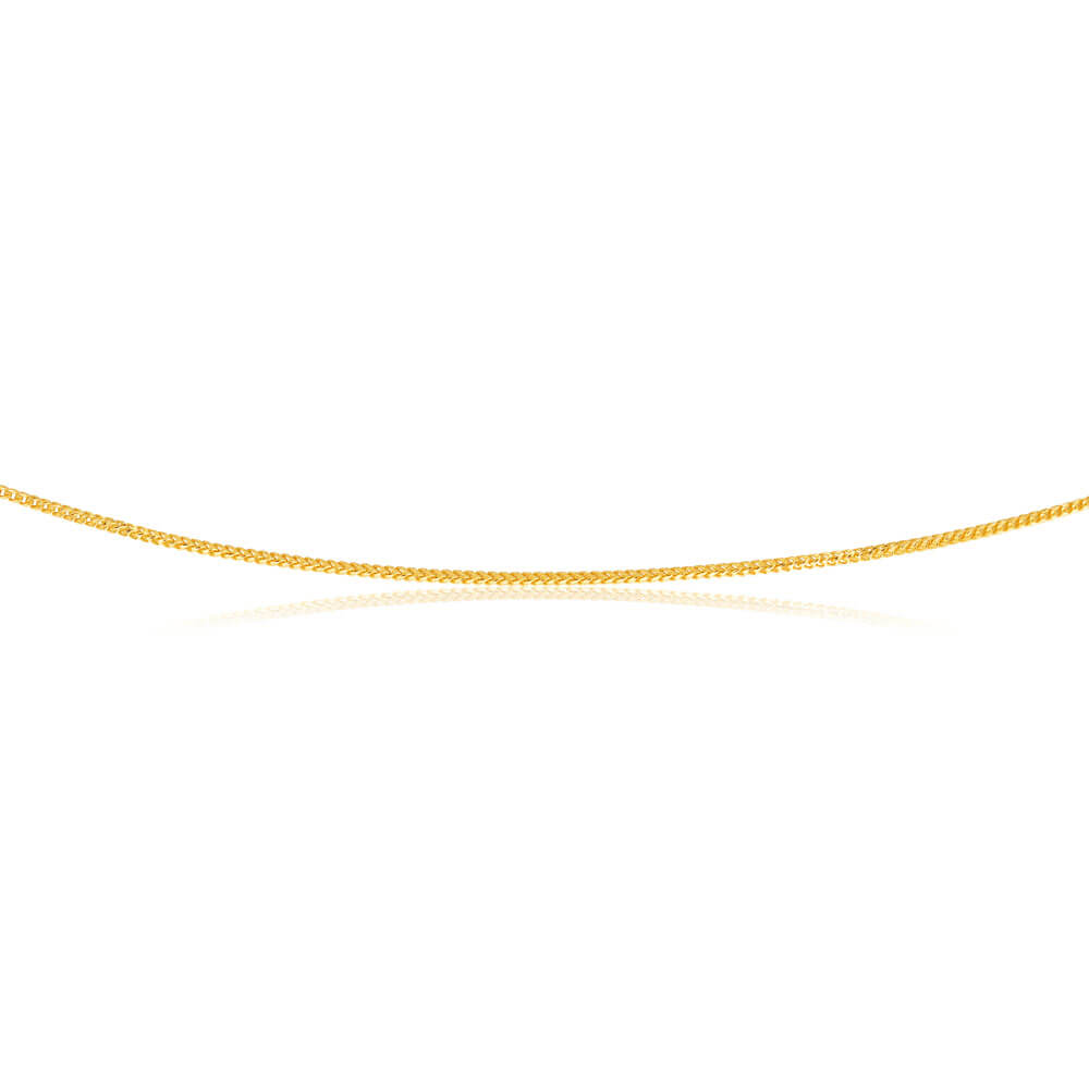 9ct Yellow Gold Fancy Square Curb 30 gauge 45cm Chain