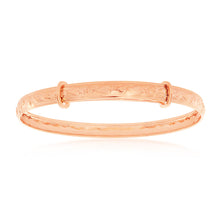 Load image into Gallery viewer, 9ct Rose Gold D Shaped Baby Bangle