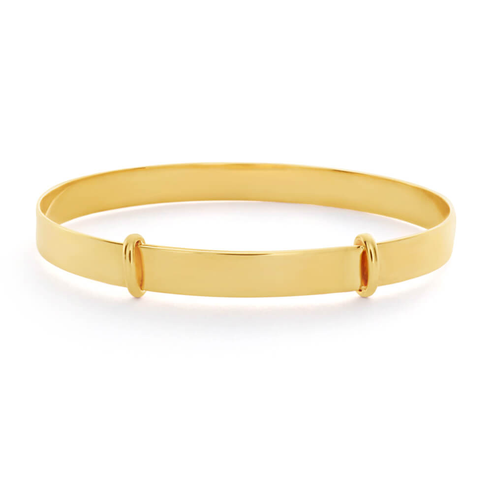 9ct Yellow Gold Extendable Plain 43mm Baby Bangle – Shiels Jewellers