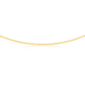 9ct Yellow Solid Gold Curb Double Diamond Cut 45cm Chain 40gauge