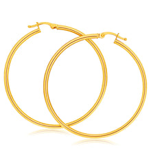 Load image into Gallery viewer, 9ct Yellow Gold Plain Hoop 40mm European made