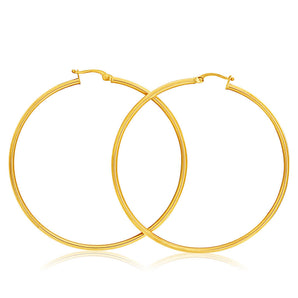 9ct Yellow Gold Plain Hoop 50mm European made
