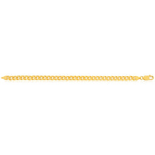 Load image into Gallery viewer, 9ct Yellow Solid Gold Heavy Curb Bevelled 21cm Bracelet 200 Gauge