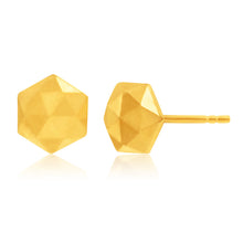 Load image into Gallery viewer, 9ct Yellow Gold Geometic 3D Lozange Stud