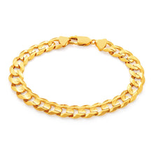 Load image into Gallery viewer, 9ct Yellow Solid Gold Heavy Curb 21cm Bracelet 220 Gauge  with a Parrot Clasp
