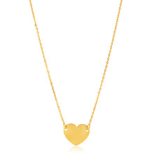 Load image into Gallery viewer, 9ct Yellow Gold Plain Heart Disc Pendant on 42cm Chain