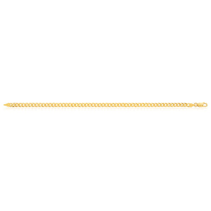 9ct Yellow Solid Gold Flat Bevelled Curb 21cm Bracelet 120gauge