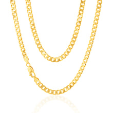 Load image into Gallery viewer, 9ct Yellow Gold Flat Bevelled Curb 55cm Chain 180gauge