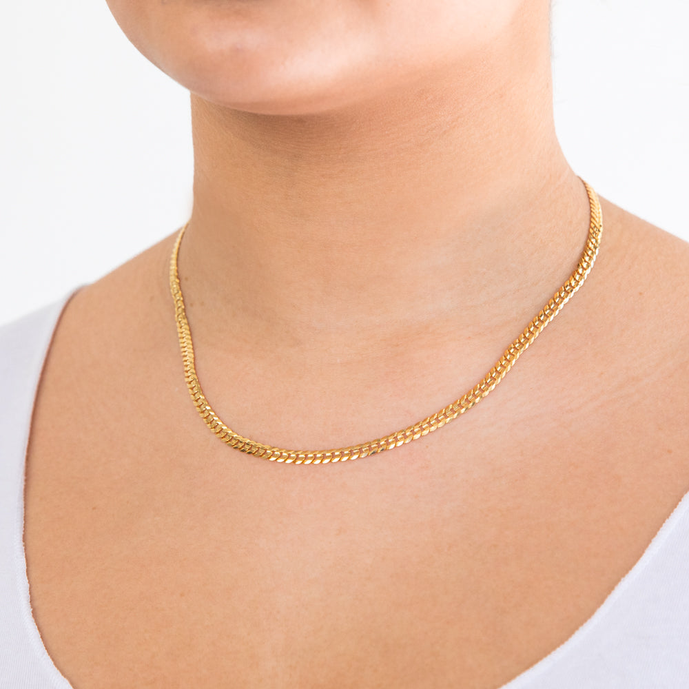 9ct Yellow Gold Curb Chain 45cm 90 Gauge
