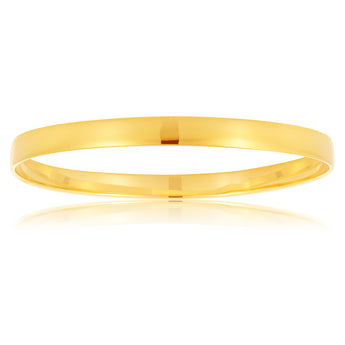 Plain Polished 6mm Square Bangle In 18ct Yellow Gold - Foto 5