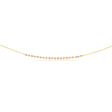 Load image into Gallery viewer, 9ct 3-Tone Yellow White Rose Gold Beaded 27cm Anklet