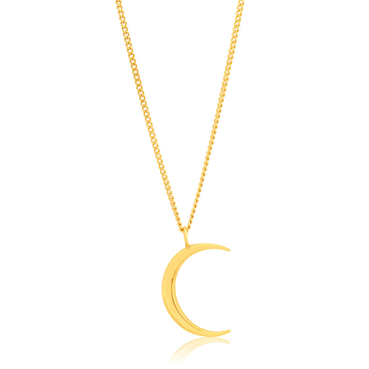 9ct Yellow Gold Crescent Moon Pendant 9y