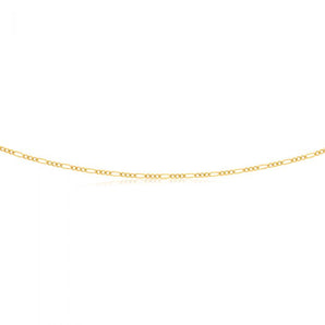 9ct Yellow Gold 3:1 Figaro 50cm Chain 50Gauge 9Y