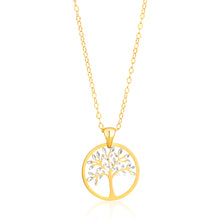 Load image into Gallery viewer, 9ct Dicut 20mm Tree Of Life Pendant on 45cm Cable Chain 9Y