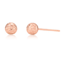 Load image into Gallery viewer, 9ct Rose Gold 5mm Diamond Cut Studs