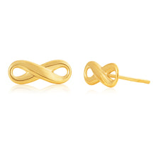 Load image into Gallery viewer, 9ct Yellow Gold Infinity Studs