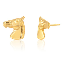Load image into Gallery viewer, 9ct Yellow Gold Horse Stud Earrings