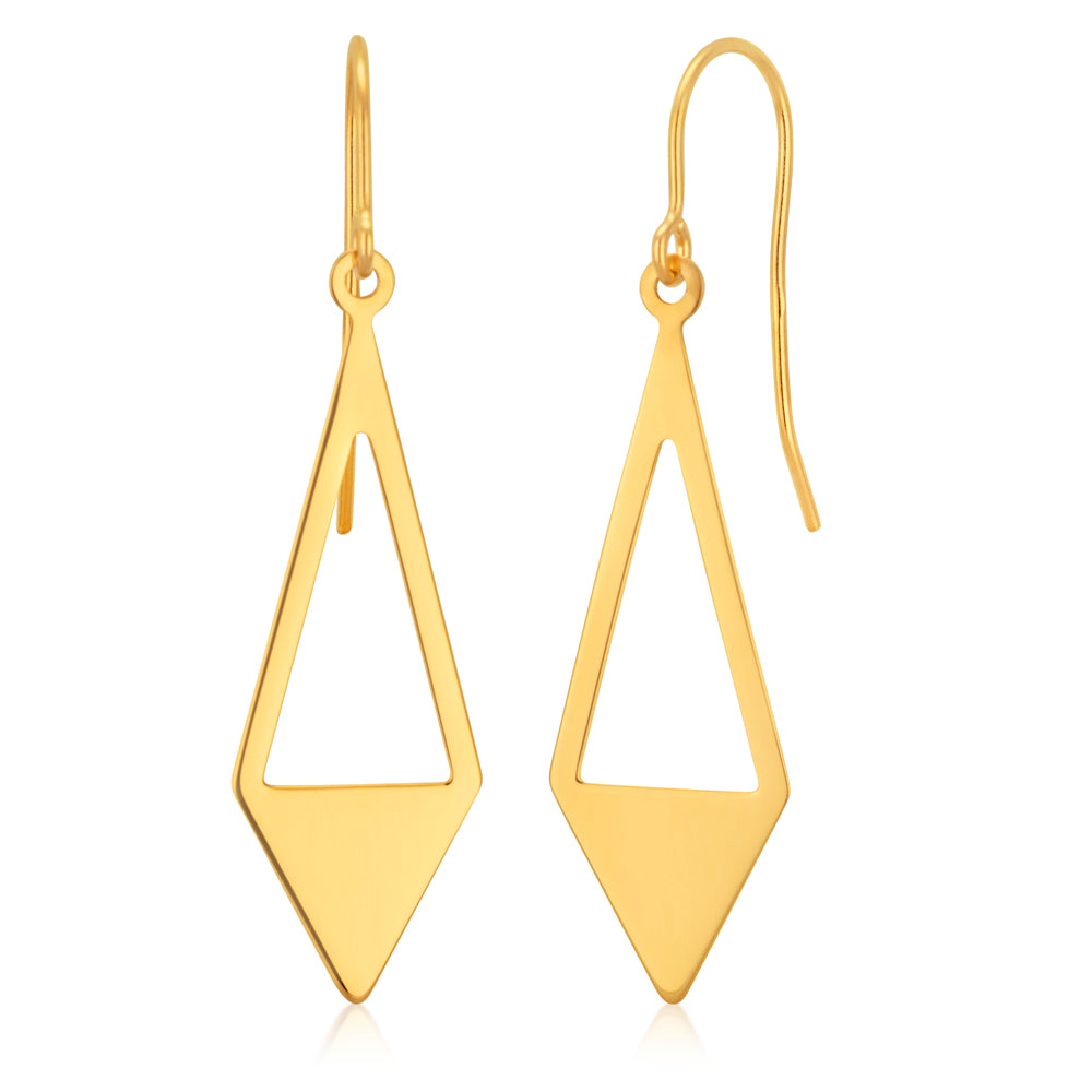 9ct Yellow Gold Open Triangle Drop Earrings Shiels Jewellers