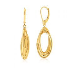 Load image into Gallery viewer, 9ct Yellow Gold Triple Oval Lever Back Earrings