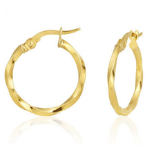 Load image into Gallery viewer, 9ct Yellow Gold 15mm Twist Hoop Earrings