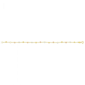 9ct Yellow Gold Trace Link Ball Charms 19cm Bracelet