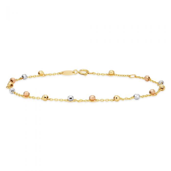 Buy 3mm Gold Ball Chain Bracelet, 18K Yellow Gold Plated, Iced Texture Balls  and Hammered Look Multifaceted Shiny Balls, Holiday Sale Online in India -  Etsy