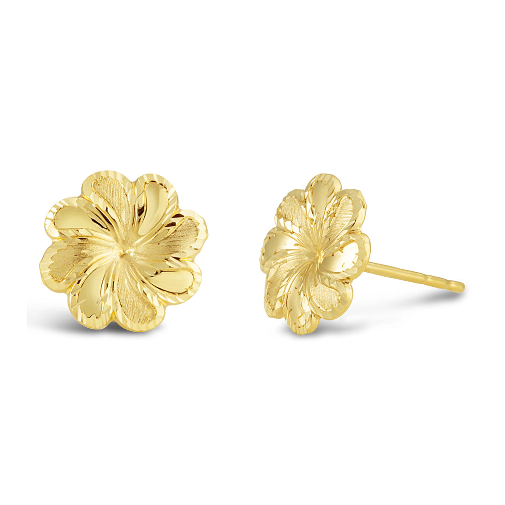 9ct Yellow Gold Small Flower Stud Earrings