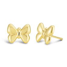 Load image into Gallery viewer, 9ct Yellow Gold Butterfly Stud Earrings