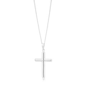 9ct White Gold Plain Cross Pendant