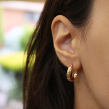 Load image into Gallery viewer, 9ct Rose Gold Diamond Cut Hoop Earrings