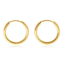 Load image into Gallery viewer, 9ct Yellow Gold 13mm Plain Sleeper Earrings