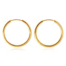 Load image into Gallery viewer, 9ct Yellow Gold 16mm Plain Sleeper Earrings
