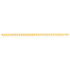 9ct Yellow Gold 21cm Curb Bracelet