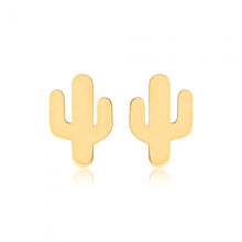 Load image into Gallery viewer, 9ct Yellow Gold Cactus Stud Earrings