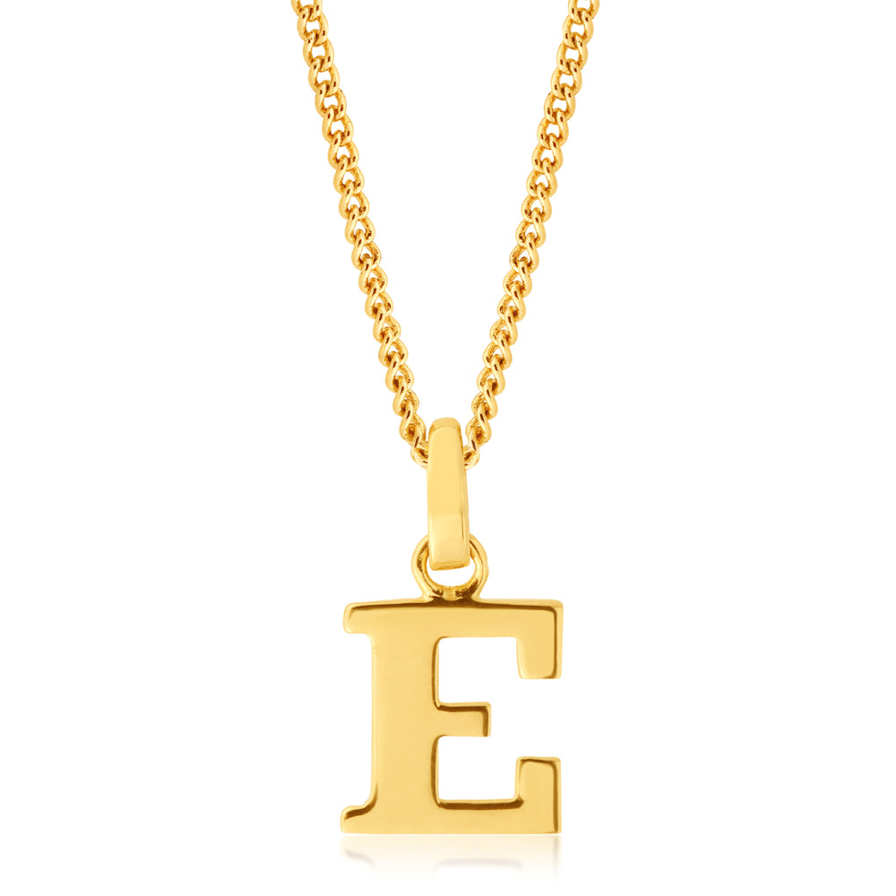 9ct Yellow Gold Initial "E" Pendant