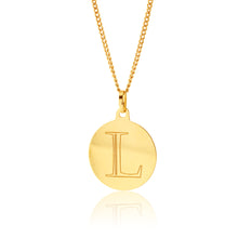 Load image into Gallery viewer, 9ct Yellow Gold Charm With Initial &quot;L&quot; Pendant